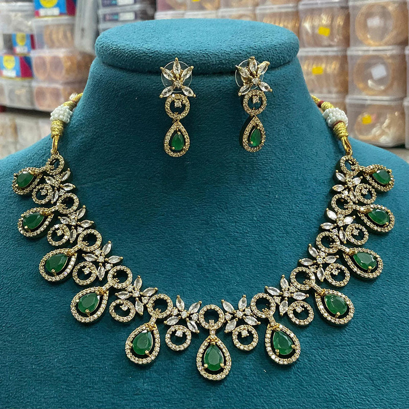 Sona Creation Gold Plated AD Necklace Set