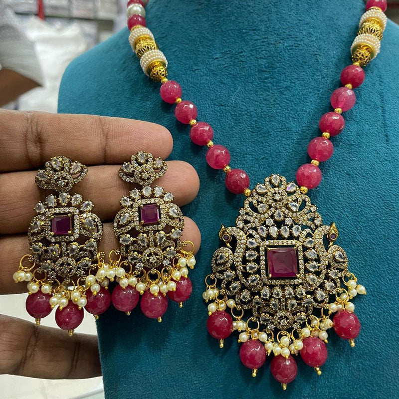 Sona Creation Gold Plated AD Necklace Set