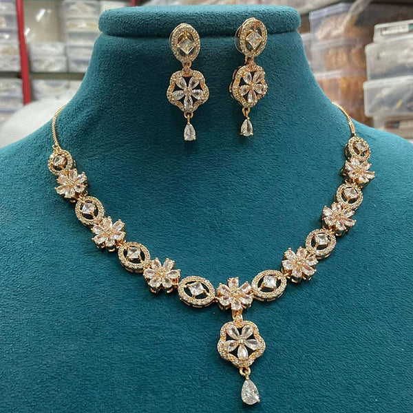 Sona Creation Gold Plated AD Necklace Set