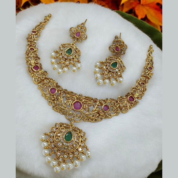 Sona Creation Gold Plated Austrian Stone Necklace Set