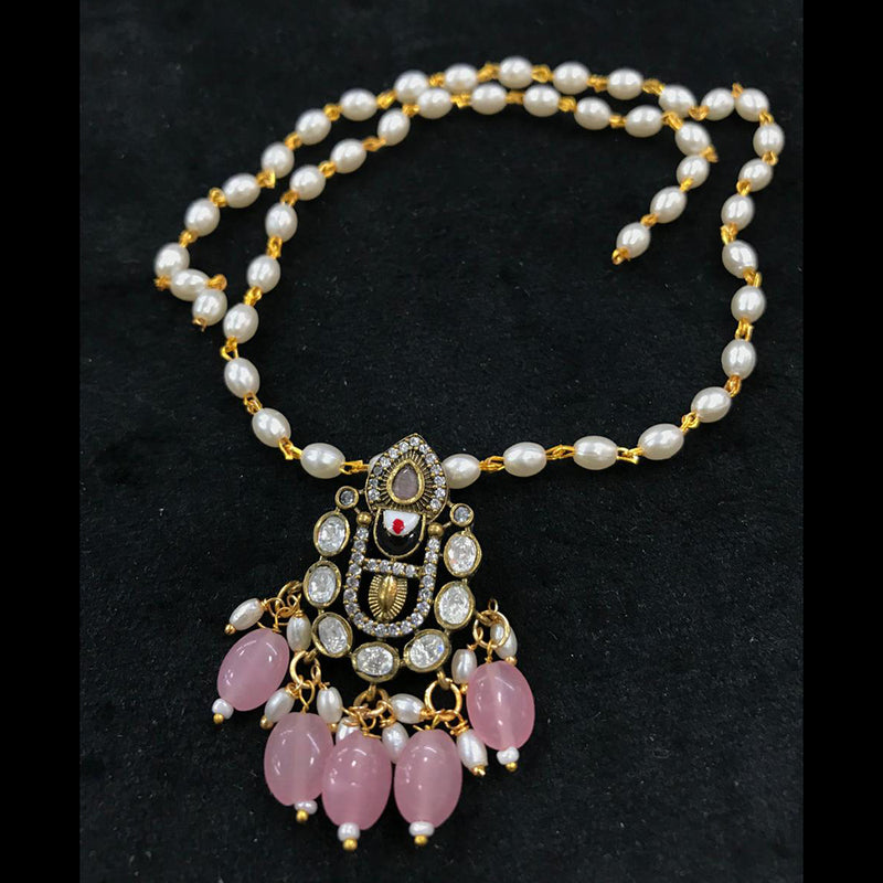 Sona Creation Gold Plated Pearl And Beads Necklace Set