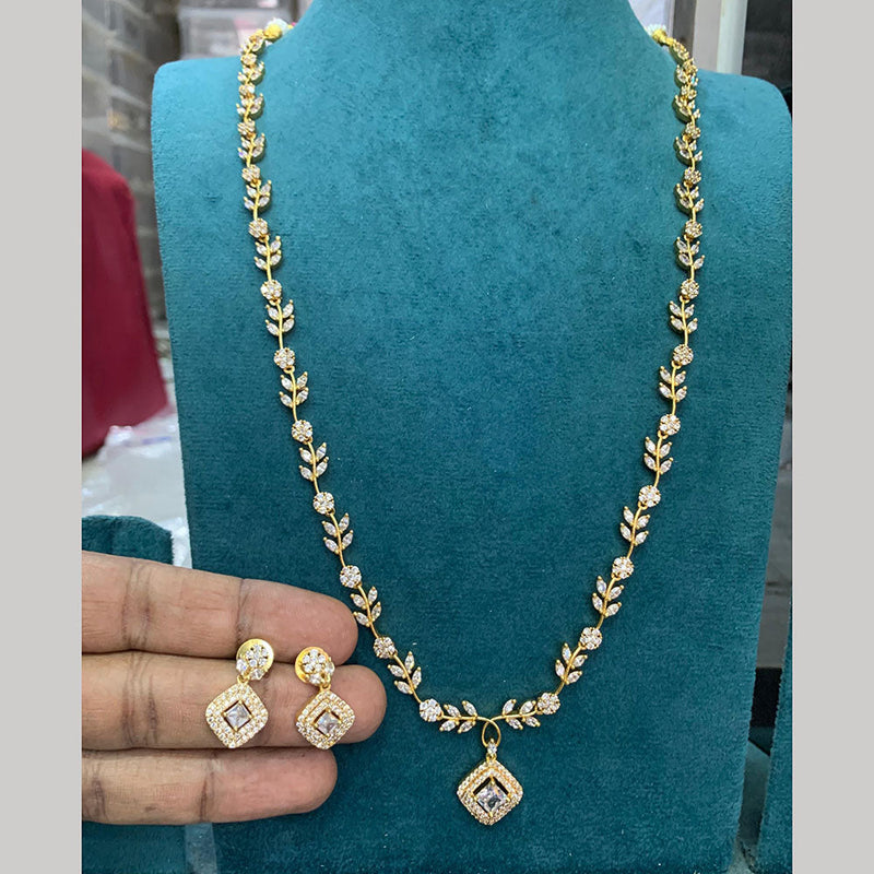 Sona Creation Gold Plated Austrian Stone Long Necklace Set