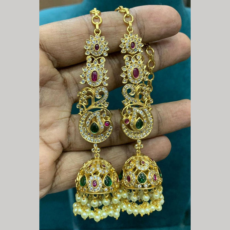 Sona Creation Gold Plated Austrian Stone Jhumki Earrings