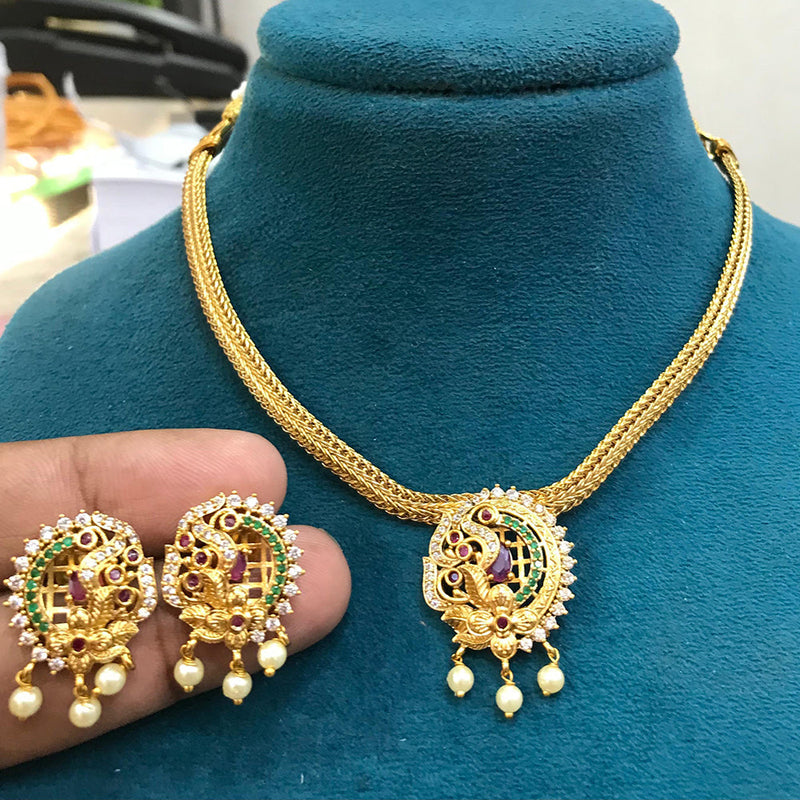 Sona Creation Gold Plated Austrian Stone Necklace Set