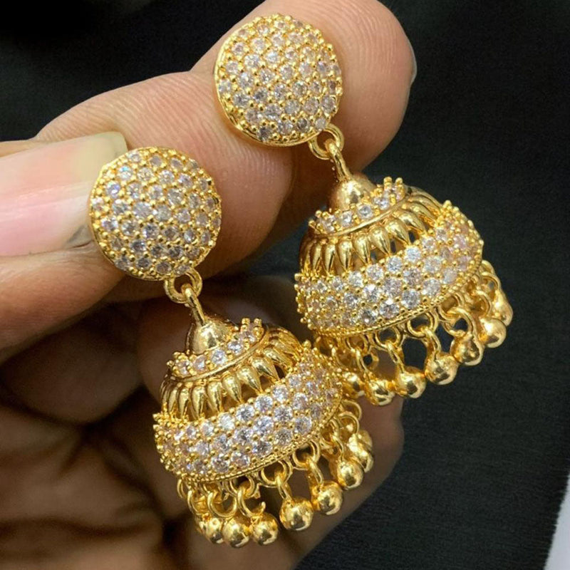 Sona Creation Gold Plated Austrian Stone Jhumki Earrings