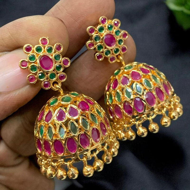 Sona Creation Gold Plated Austrian Stone Jhumki Earrings