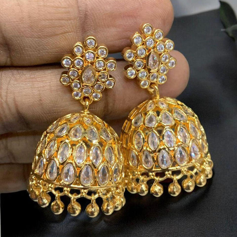 Sona Creation Gold Plated Austrian Stone Jhumki Earrings