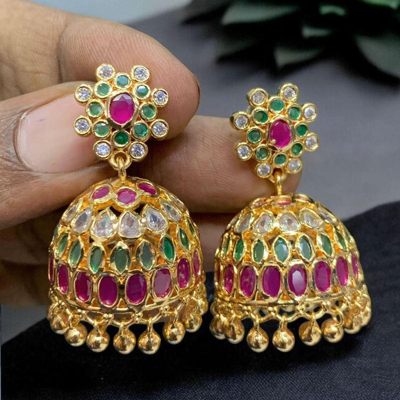 Sona Creation Gold Plated Austrian Stone Jhumki Earrings