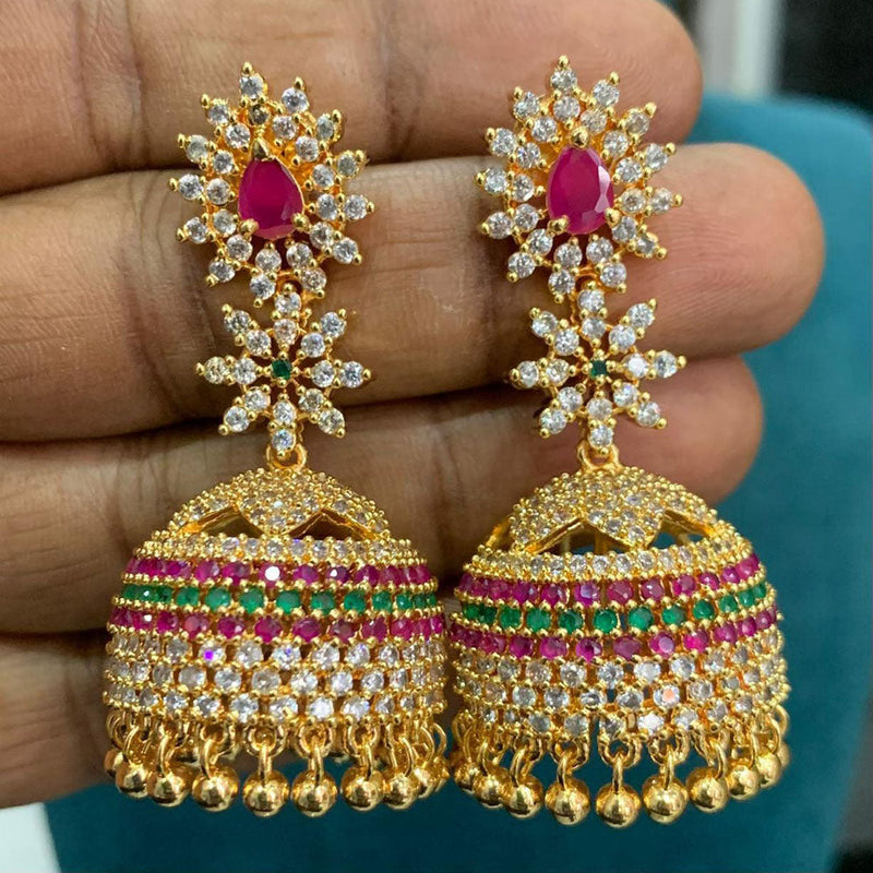 Sona Creation Gold Plated Austrian Stone Jhumki Earrings