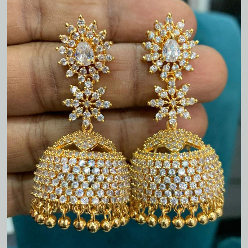 Sona Creation Gold Plated Austrian Stone Jhumki Earrings