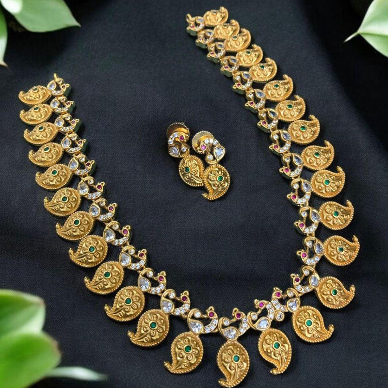 Sona Creation  Gold Plated Austrian Stone Necklace Set