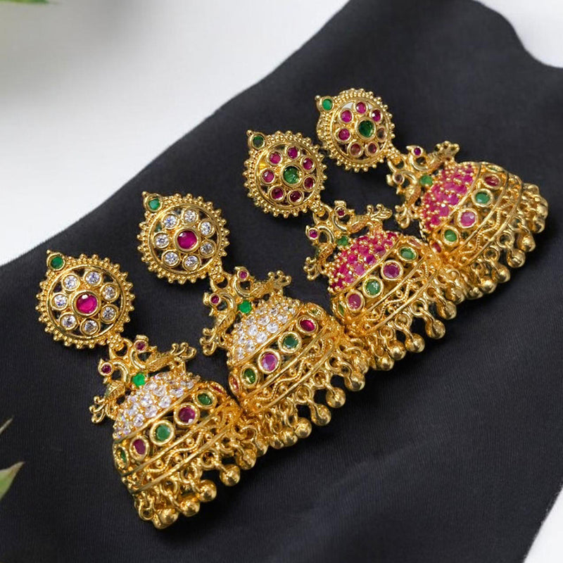 Sona Creation Gold Plated Austrian Stone Jhumki Earrings