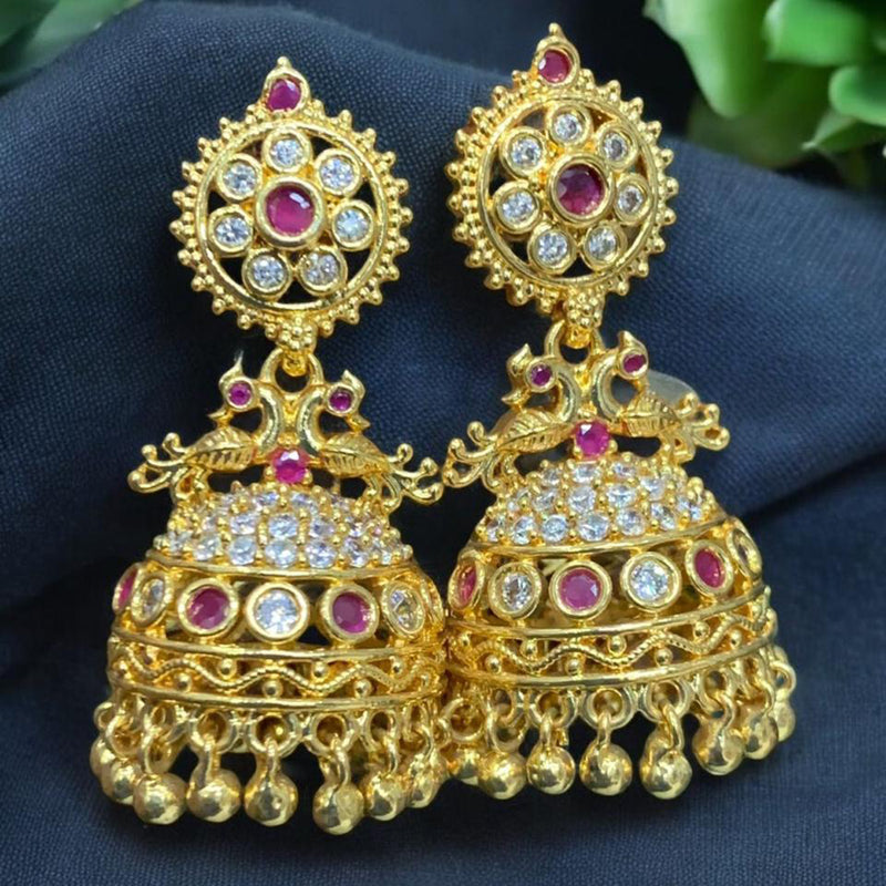 Sona Creation Gold Plated Austrian Stone Jhumki Earrings