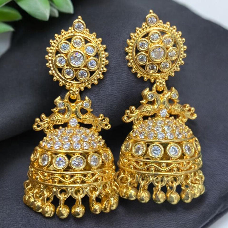 Sona Creation Gold Plated Austrian Stone Jhumki Earrings