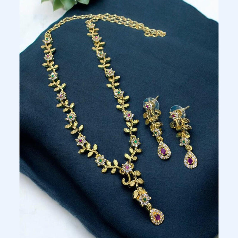 Sona Creation Gold Plated Austrian Stone Necklace Set