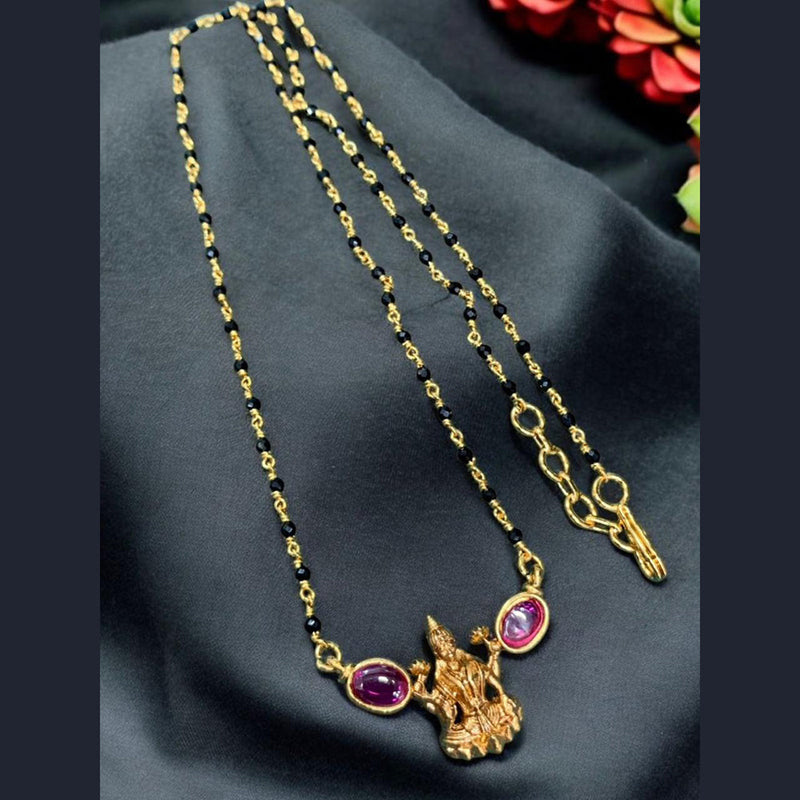 Sona Creation Gold Plated Pota Stone Temple Mangalsutra