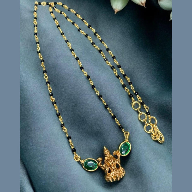 Sona Creation Gold Plated Pota Stone Temple Mangalsutra