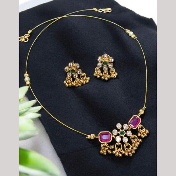 Sona Creation Gold Plated Austrian Stone Necklace Set