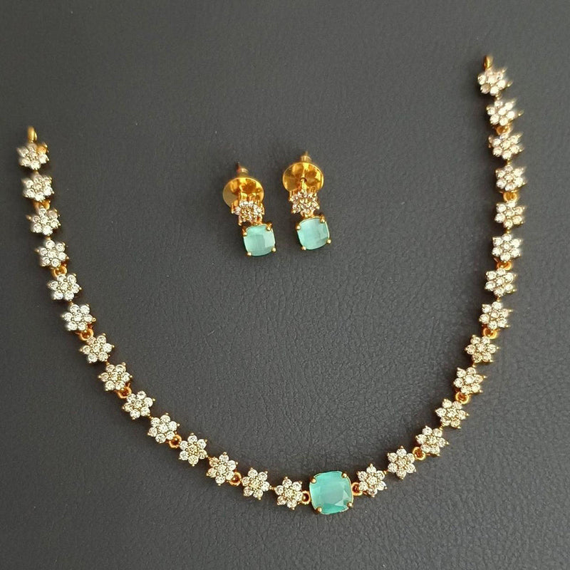 Sona Creation Gold Plated Austrian Stone Necklace Set