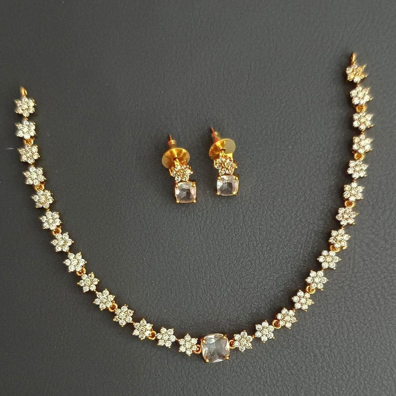 Sona Creation Gold Plated Austrian Stone Necklace Set