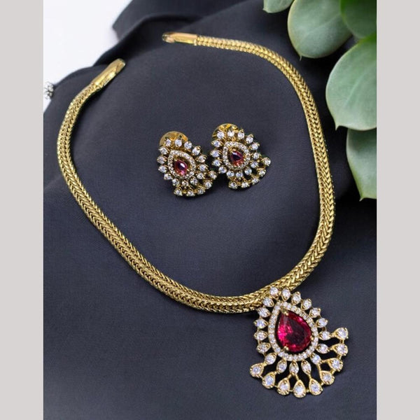 Sona Creation Gold Plated Austrian Stone Necklace Set