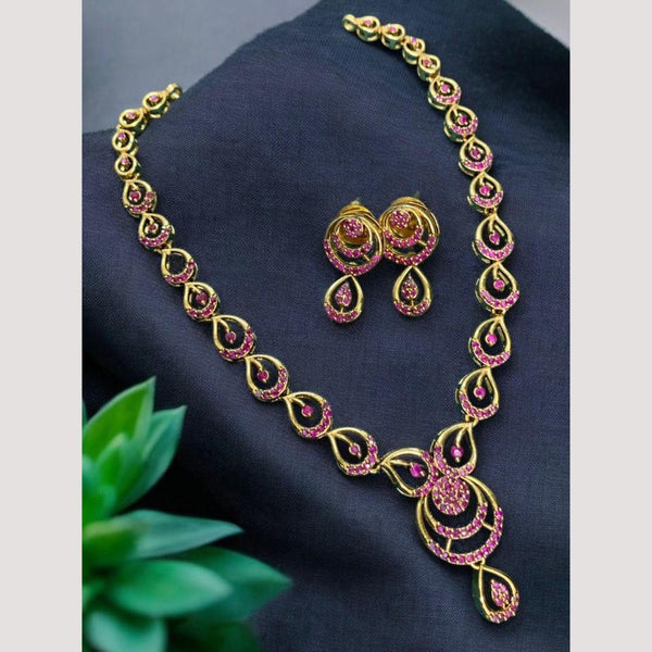 Sona Creation Gold Plated Austrian Stone Necklace Set