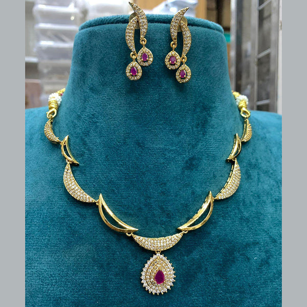 Sona Creation Gold Plated Austrian Stone Necklace Set