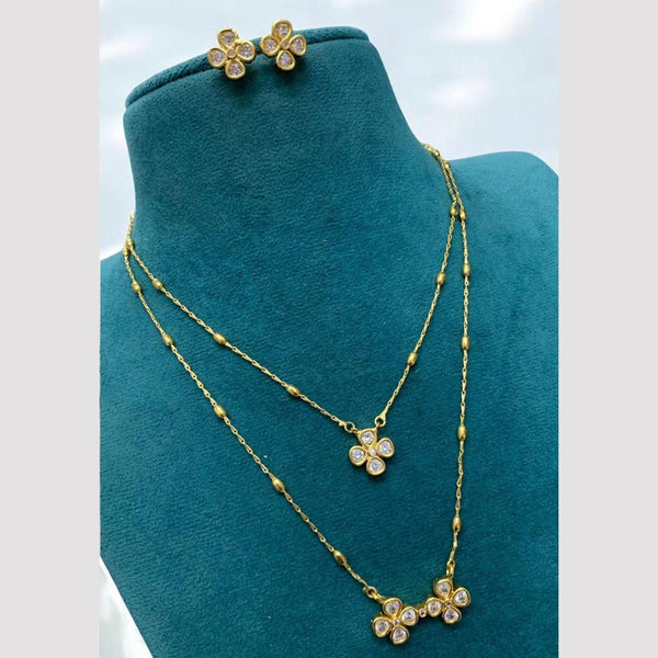 Sona Creation Gold Plated Crystal Stone Necklace Set