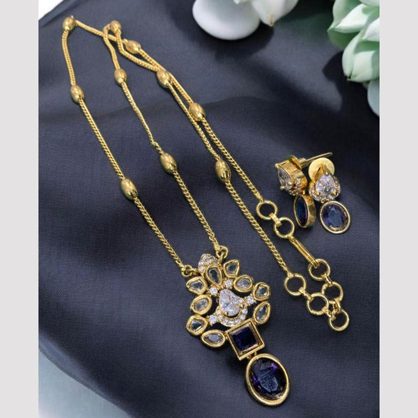 Sona Creation Gold Plated Crystal Stone Long Necklace Set