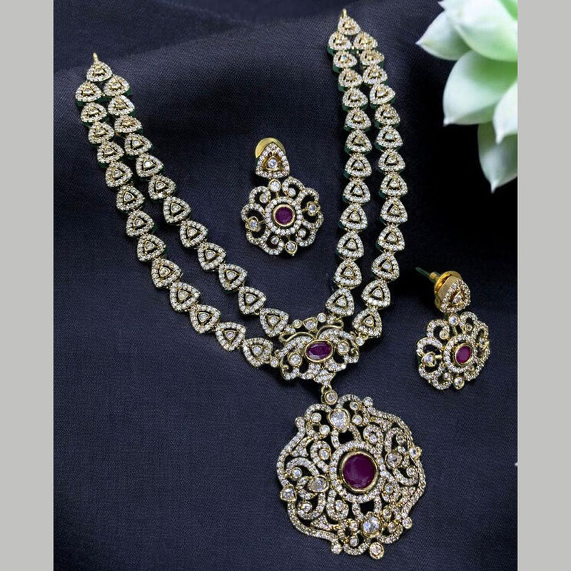 Sona Creation Gold Plated Austrian Stone Necklace Set