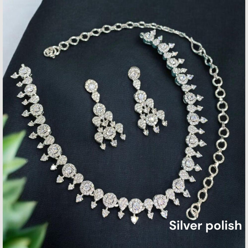 Sona Creation Silver Plated Austrian Stone Necklace Set