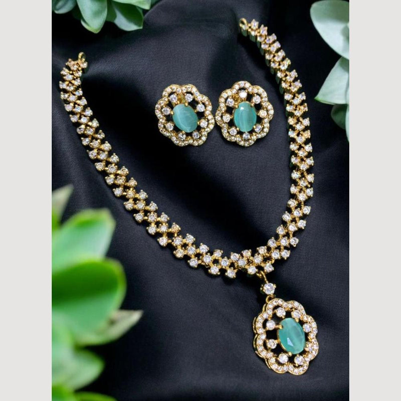 Sona Creation Gold Plated Crystal And Austrian Stone Necklace Set