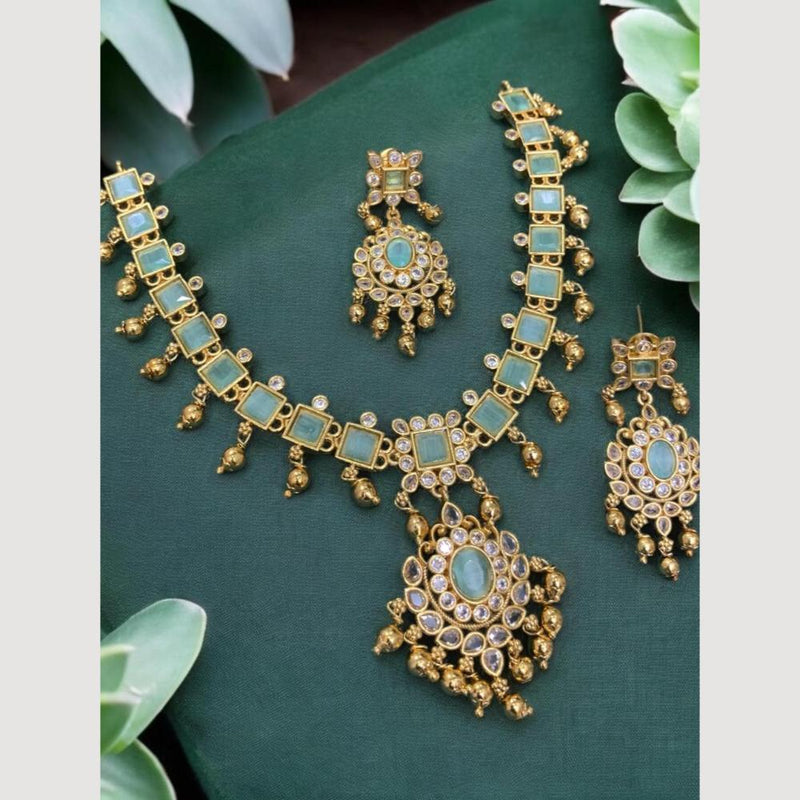 Sona Creation Gold Plated Crystal Stone Necklace Set