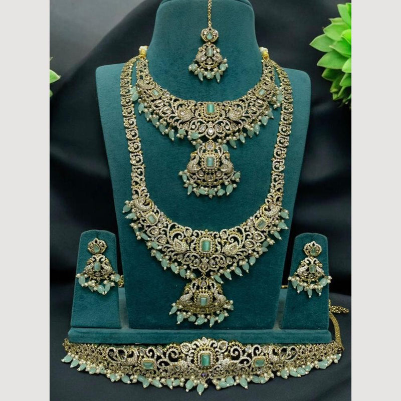 Sona Creation Gold Plated Austrian Stone And Beads Jewelry Combo Set