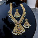 Sona Creation Gold Plated Austrian Stone And Pearls Necklace Set