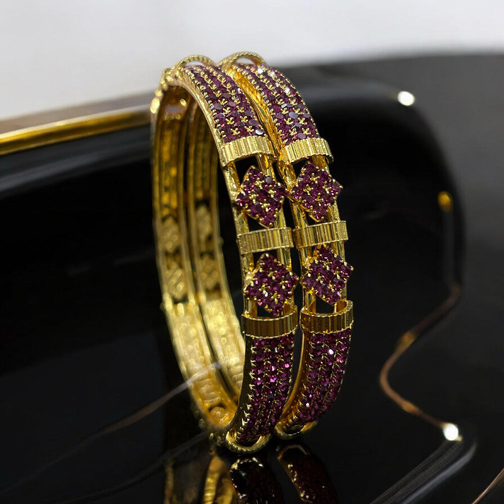 Sona Creation Gold Plated Austrian Stone Bangle Set