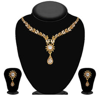 Urthn Gold Plated Brown Austrian Stone Necklace Set - 1114704A (Pack Of 6)