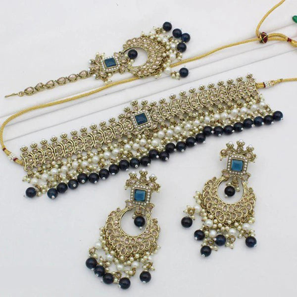 SNERA Gold Plated Crystal Stone Necklace Set