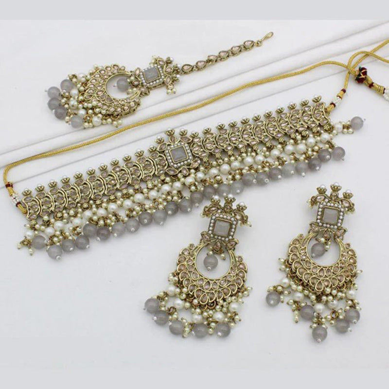 SNERA Gold Plated Crystal Stone Necklace Set