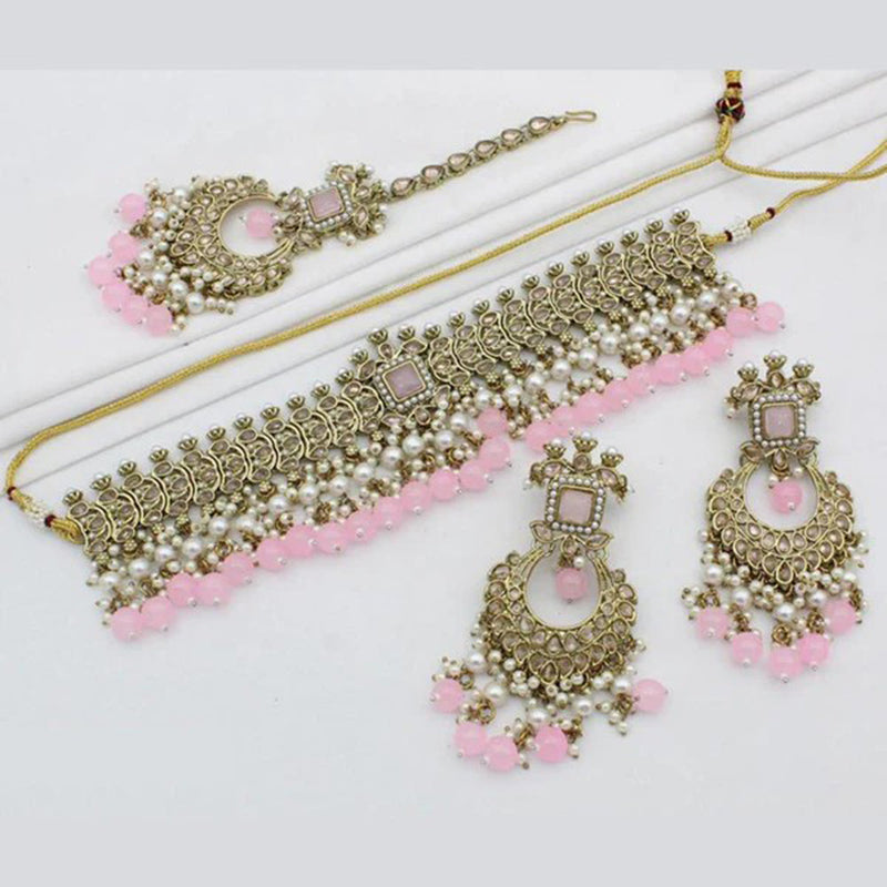 SNERA Gold Plated Crystal Stone Necklace Set