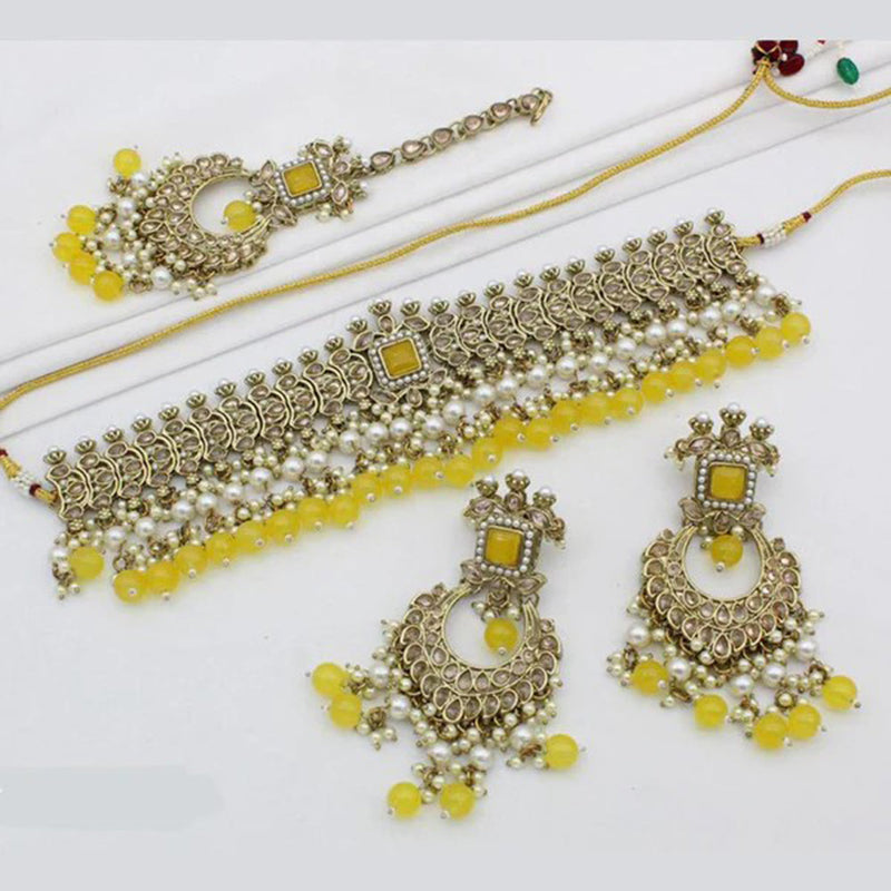 SNERA Gold Plated Crystal Stone Necklace Set