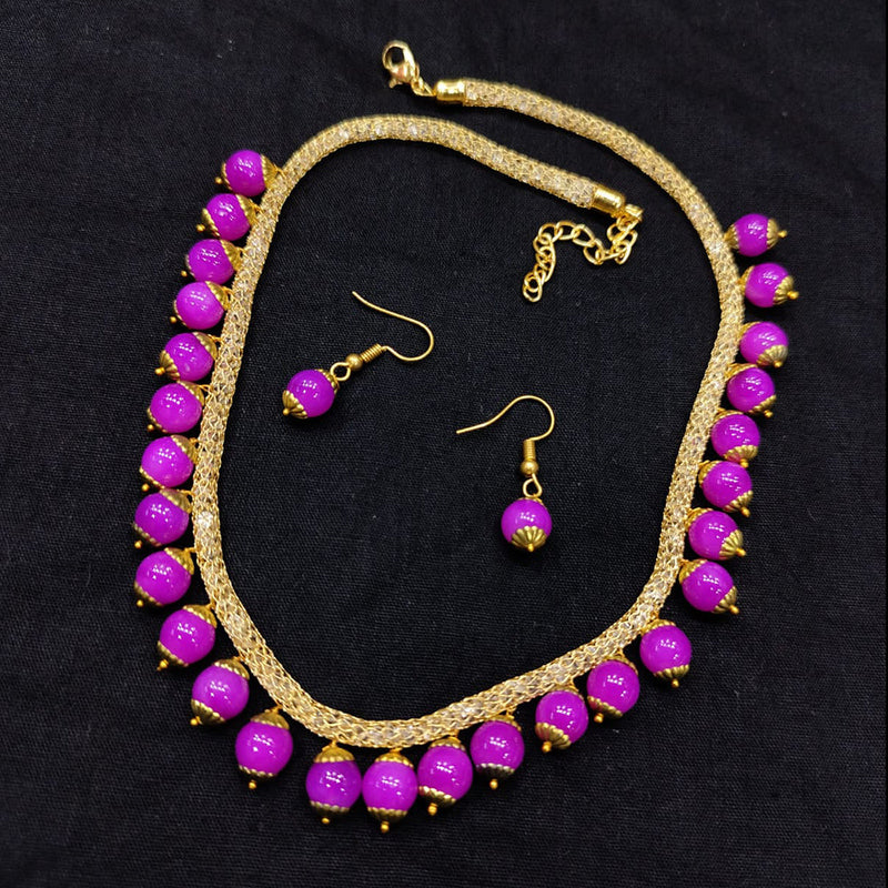 SNERA  Gold Plated  Beads Necklace Set