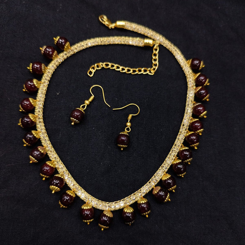 SNERA  Gold Plated  Beads Necklace Set