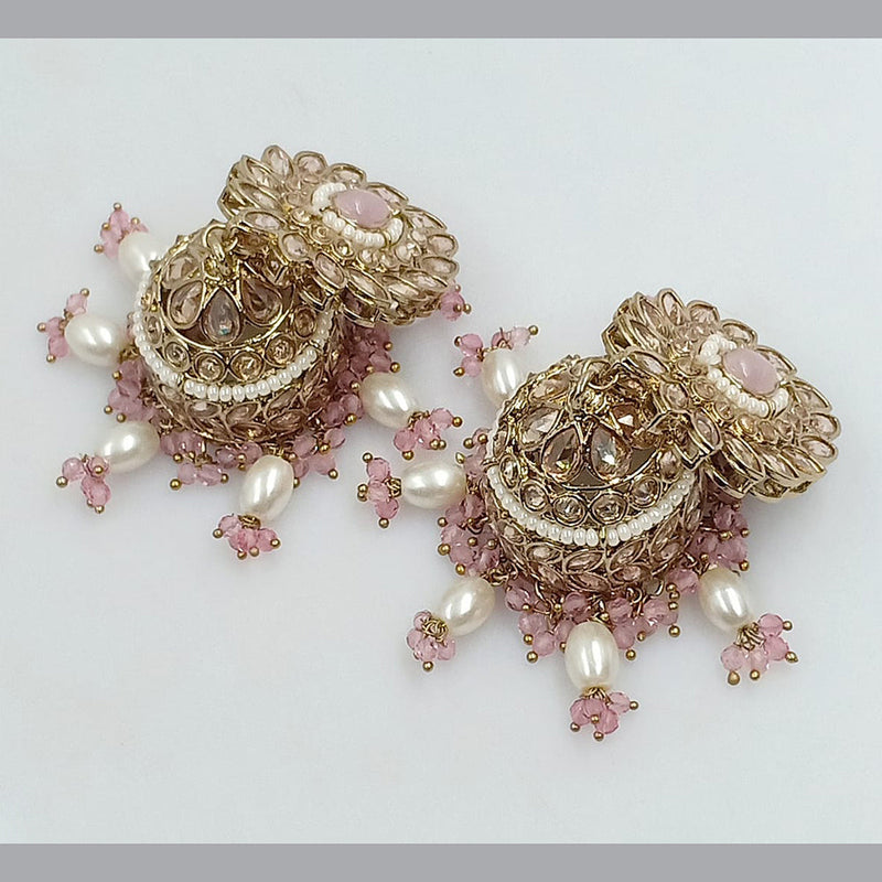 SNERA Gold Plated Crystal Stone Jhumki Earrings