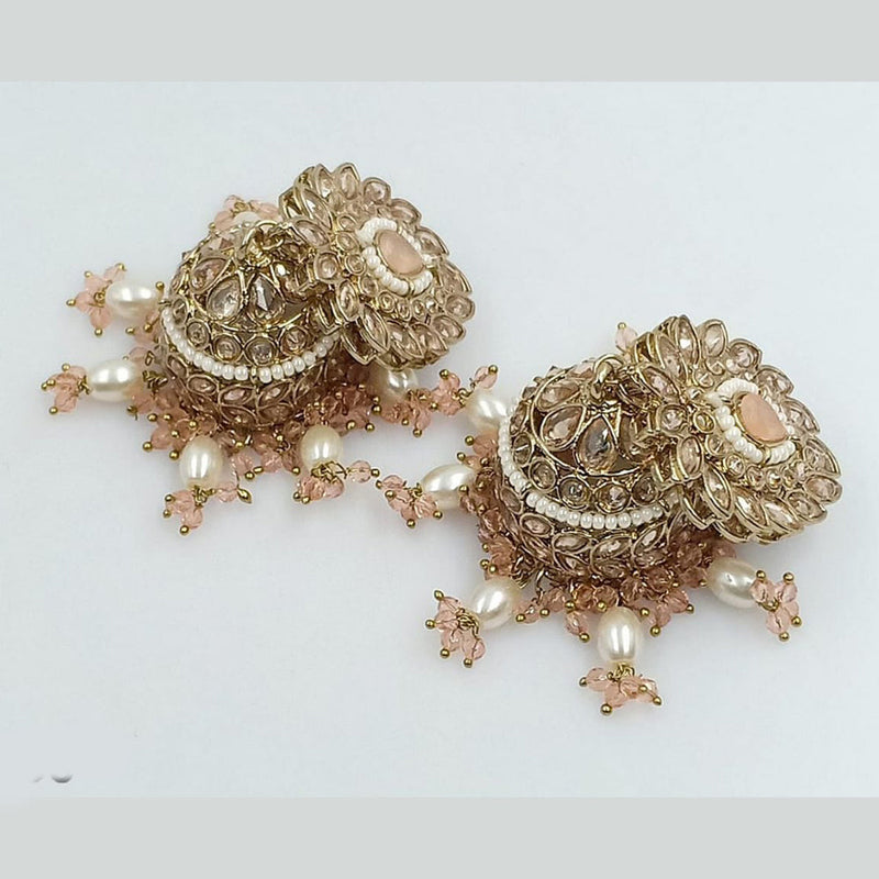 SNERA Gold Plated Crystal Stone Jhumki Earrings