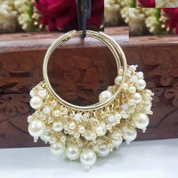 SNERA Gold Plated Beads And Pearl Dangler Earrings