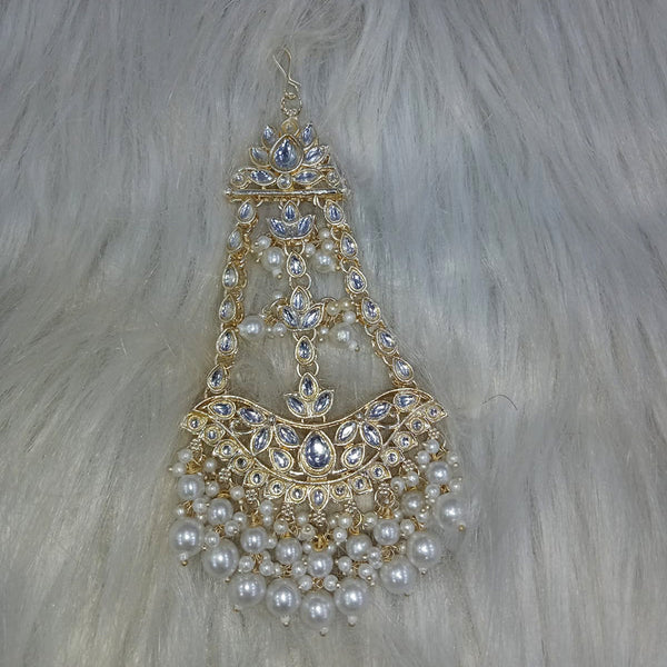 SNERA Gold Plated Kundan Stone And Pearl Pasa