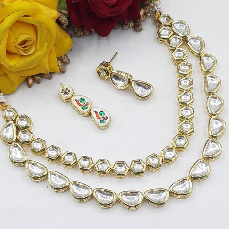 SNERA Gold Plated Kundan Stone Necklace Set