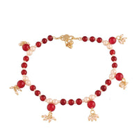 SNERA Gold Plated Beads And Pearl Bracelet