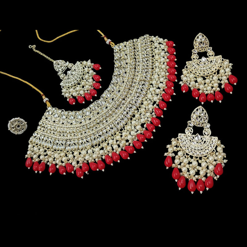 SNERA  Gold Plated  Kundan Stone & Pearls  Necklace Set